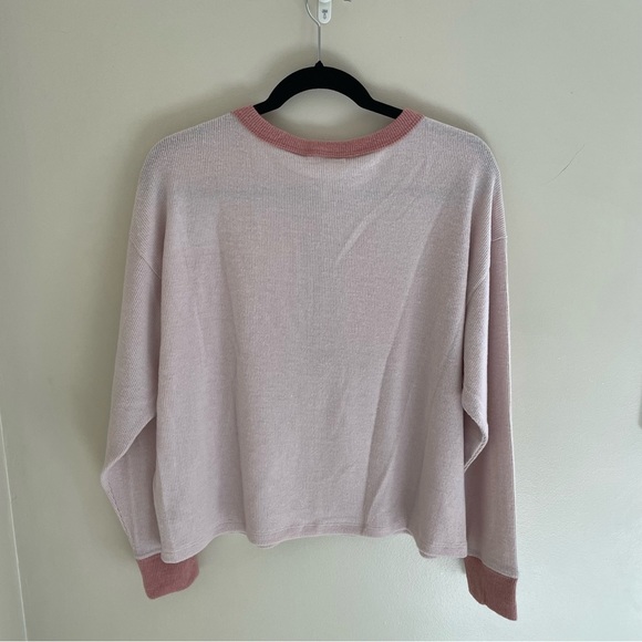 Z Supply Dream Lover Ribbed 3/4 Button Down Top, Size M - Picture 5 of 10
